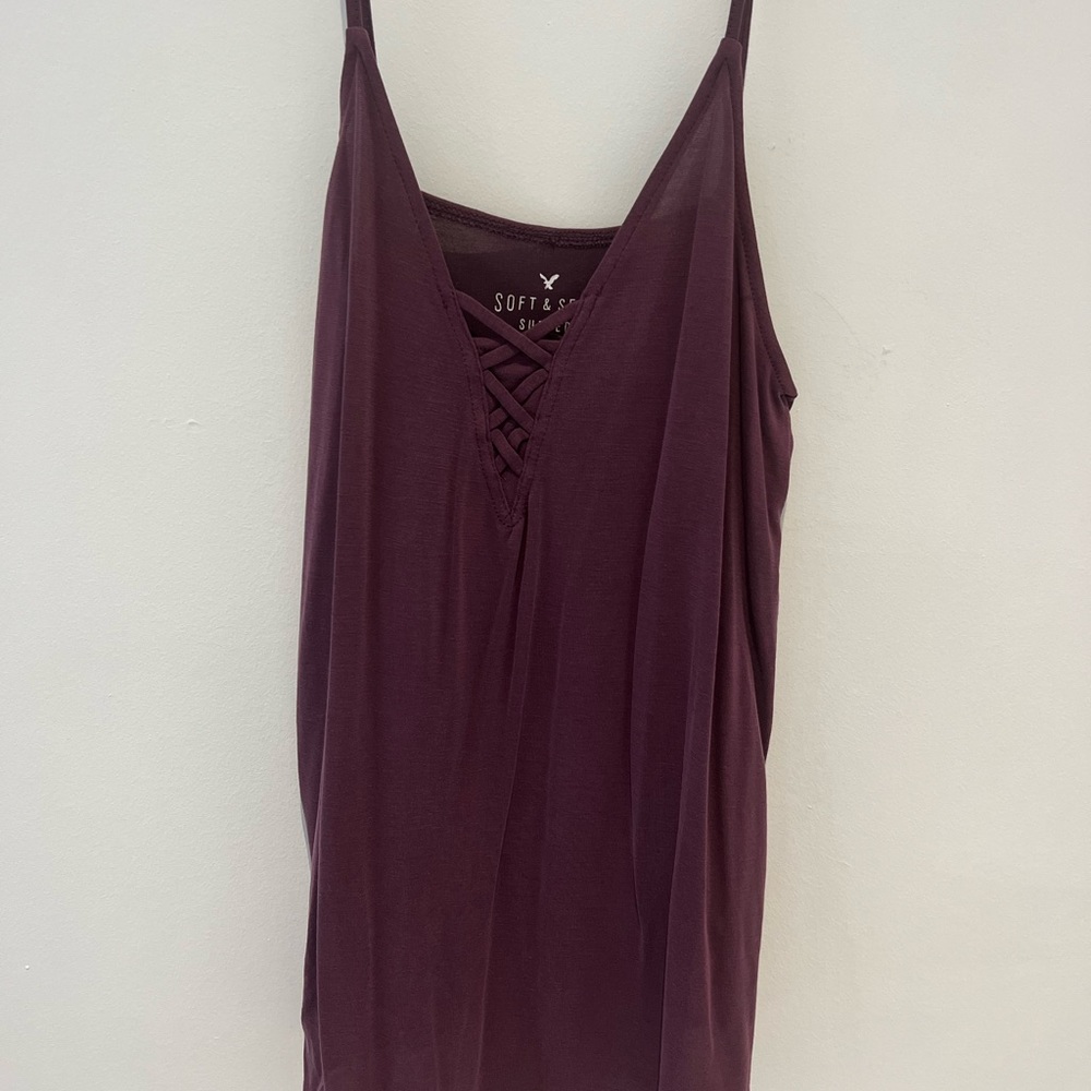 American Eagle Soft & Sexy Sueded Maroon Tank